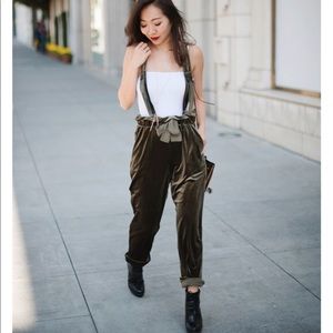 VTG Nasty Gal Velvet Overall Pant